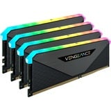 Corsair 32 Go DDR4-3600 Quad-Kit, Mémoire vive Noir,  CMN32GX4M4Z3600C18, Vengeance RGB RT, XMP 2.0