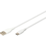 Digitus Câble de connexion USB 2.0 en silicone USB-A > USB-C Blanc