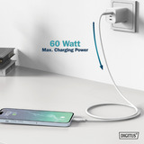 Digitus Câble de connexion USB 2.0 en silicone USB-A > USB-C Blanc