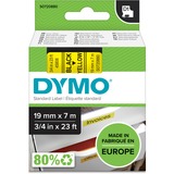Dymo D1 - Standard Étiquettes - Noir sur jaune - 19mm x 7m, Ruban Noir sur jaune, Polyester, Belgique, -18 - 90 °C, DYMO, LabelManager, LabelWriter 450 DUO