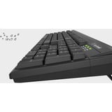 KeySonic KSK-8008U-IP clavier maison/bureau USB Noir Noir, Layout DE, Rubberdome, Taille réelle (100 %), Avec fil, USB, Clavier à membrane, Noir