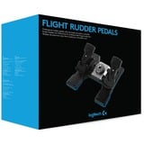 Logitech G Saitek Pro Flight Rudder Pedals, Pédales simulation de vol, PC, Analogique/Numérique, Avec fil, USB 2.0, Noir, Argent