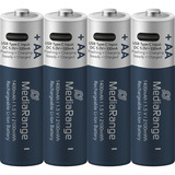 MediaRange Batterie USB-C Li-Ion, Mignon AA I 1.5V | 1400 mAh, pack de 4 