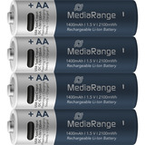MediaRange Batterie USB-C Li-Ion, Mignon AA I 1.5V | 1400 mAh, pack de 4 