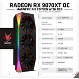 XFX Radeon RX 9070 Swift OC, Carte graphique Noir