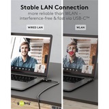 goobay Câble adaptateur Ethernet USB-C 3.2 Gen2 > RJ-45, Slim Noir/gris