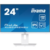 iiyama ProLite XUB2492HSU-W6 23.8" Moniteur Blanc (mat), HDMI, DisplayPort, USB, Audio