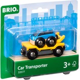 BRIO Radio Commande Véhicule Miniature - Wagon Transport de Voiture avec Rampe, Jeu véhicule Wagon transport de voiture avec rampe, 0,3 an(s), Noir, Bleu, Jaune