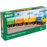 BRIO Three-Wagon Cargo Train véhicule pour enfants, Jeu véhicule Train, 3 an(s), Plastique, Bois, Multicolore