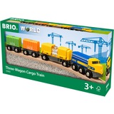 BRIO Three-Wagon Cargo Train véhicule pour enfants, Jeu véhicule Train, 3 an(s), Plastique, Bois, Multicolore