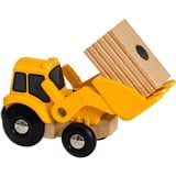 BRIO Tractopelle Véhicules pour enfants, Jeu véhicule Jaune, Chargeur, Intérieur & extérieur, 3 an(s), Bois, Beige, Jaune