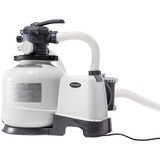 Intex 26648 accessoire pour piscine Pompe à filtre de sable, Filtre à eau Gris foncé/gris, Pompe à filtre de sable, Noir, Blanc, Piscine hors-sol, Vanne à 6 voies, Secteur, 220 - 240 V