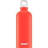 SIGG Alu Lucid Scarlet Touch 0,6 L, Gourde Rouge, 600 ml, Utilisation quotidienne, Orange, Blanc, Aluminium, 215 mm, 7,1 cm