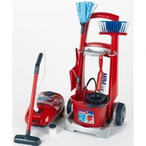 Theo Klein Jeu d'Imitation - Chariot de Ménage Vileda avec Aspirateur, Appareil ménager pour enfants Rouge/gris, Garçon/Fille, 3 an(s)