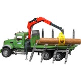 bruder Camion de transport de bois MACK, Modèle réduit de voiture Vert