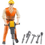 bruder Figurine ouvrier avec accessoires de chantier 60020