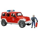 bruder Jeep WRANGLER Unlimited Rubicon Pompier, Modèle réduit de voiture Rouge/Blanc, 02528