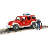 bruder Jeep WRANGLER Unlimited Rubicon Pompier, Modèle réduit de voiture Rouge/Blanc, 02528
