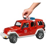 bruder Jeep WRANGLER Unlimited Rubicon Pompier, Modèle réduit de voiture Rouge/Blanc, 02528