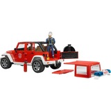 bruder Jeep WRANGLER Unlimited Rubicon Pompier, Modèle réduit de voiture Rouge/Blanc, 02528