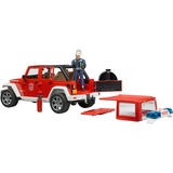 bruder Jeep WRANGLER Unlimited Rubicon Pompier, Modèle réduit de voiture Rouge/Blanc, 02528
