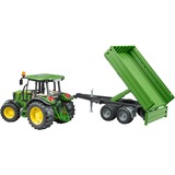 bruder John Deere 5115M avec remorque, Modèle réduit de voiture Vert/Jaune, 02108