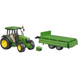 bruder John Deere 5115M avec remorque, Modèle réduit de voiture Vert/Jaune, 02108