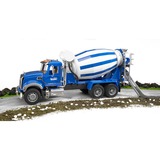 bruder MACK Camion de granit avec bétonnière, Modèle réduit de voiture Bleu/Blanc, 02814