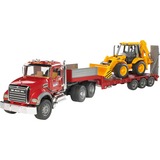bruder MACK Granite Low loader and JCB 4CX véhicule pour enfants, Modèle réduit de voiture Rouge, 3 an(s), Synthétique ABS, Multicolore