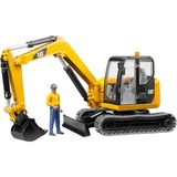 bruder Mini-excavateur Cat avec ouvrier, Modèle réduit de voiture Jaune/Noir, 02466