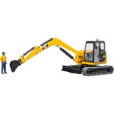 bruder Mini-excavateur Cat avec ouvrier, Modèle réduit de voiture Jaune/Noir, 02466