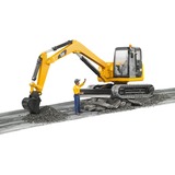 bruder Mini-excavateur Cat avec ouvrier, Modèle réduit de voiture Jaune/Noir, 02466