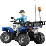 bruder Quad police avec figurine policière et accessoires, Modèle réduit de voiture Bleu/Blanc, 63010