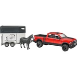 bruder RAM 2500 Power Wagon avec remorque et cheval, Modèle réduit de voiture Rouge/Blanc, 02501