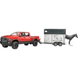 bruder RAM 2500 Power Wagon avec remorque et cheval, Modèle réduit de voiture Rouge/Blanc, 02501