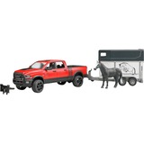 bruder RAM 2500 Power Wagon avec remorque et cheval, Modèle réduit de voiture Rouge/Blanc, 02501