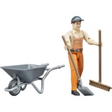 bruder Set Figurine Employé Municipal 0,25 an(s), Gris, Orange, Plastique