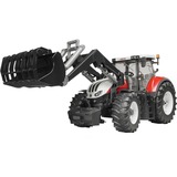 bruder Steyr 6300 Terrus CVT avec chargeur frontal, Modèle réduit de voiture Blanc/Rouge, 03181