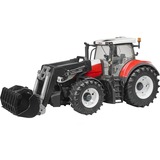 bruder Steyr 6300 Terrus CVT avec chargeur frontal, Modèle réduit de voiture Blanc/Rouge, 03181