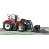 bruder Steyr 6300 Terrus CVT avec chargeur frontal, Modèle réduit de voiture Blanc/Rouge, 03181