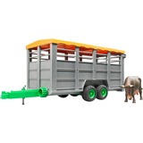 bruder Wagon à bestiaux avec vache, Modèle réduit de voiture Gris, 02227