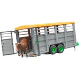 bruder Wagon à bestiaux avec vache, Modèle réduit de voiture Gris, 02227