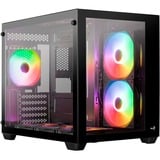 Aerocool Dryft Mini Mini Tower Noir, boîtier pc Noir | 3x USB-A | RGB | Verre Trempé