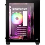Aerocool Dryft Mini Mini Tower Noir, boîtier pc Noir | 3x USB-A | RGB | Verre Trempé
