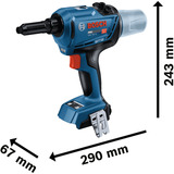 Bosch Pistolet à rivets sans fil GRG 18V-16 C Professional solo, 18Volt, Pistolet de rivetage Bleu/Noir, Vente au détail