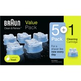 Braun Cartouches De Recharge Clean & Renew CCR, Nettoyant Pour Rasoir Pack De 5 + 1, Détergent Nettoyant Pour Rasoir Pack De 5 + 1, Bleu, Plastique, Irlande, geschikt voor alle Braun Clean&Charge reinigingsstations, 1,19 kg, 135 mm