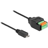 DeLOCK Adaptateur USB 2.0, prise Micro-USB > bornier 5 broches Noir