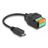 DeLOCK Adaptateur USB 2.0, prise Micro-USB > bornier 5 broches Noir