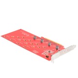 DeLOCK Carte PCI Express x16 vers 4x NVMe M.2 Key interne, Carte d'interface 