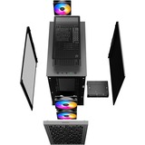DeepCool MATREXX 40 3FS, Moyen tour Noir, USB-A 2.0, USB-A 3.2 (5 Gbit/s), Audio, Windows-kit